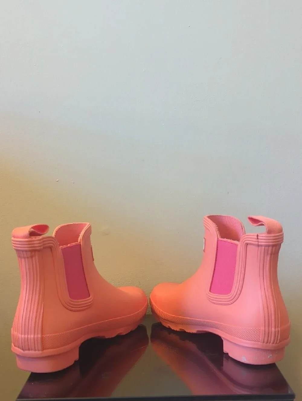 Hunter Coral Pink Chelsea Rain Boots
